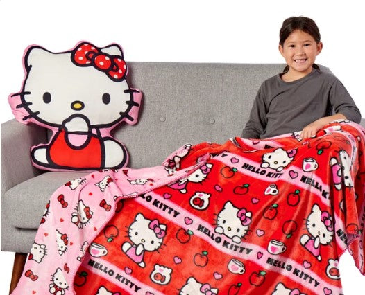 Hello Kitty Cloud Pillow & Reversible Throw Blanket Bundle – Ultra Soft & Cozy 2-Piece Set