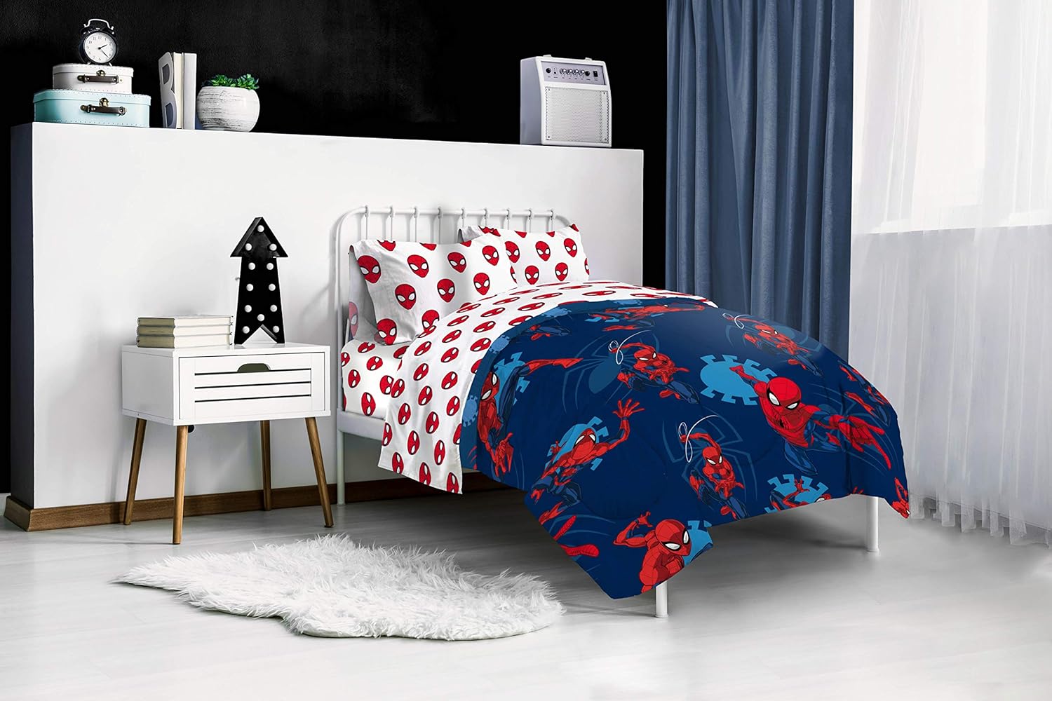 Jay Franco Spiderman 10-Piece Full Bed Set Bundle – Crawl & Spidey Daze Designs