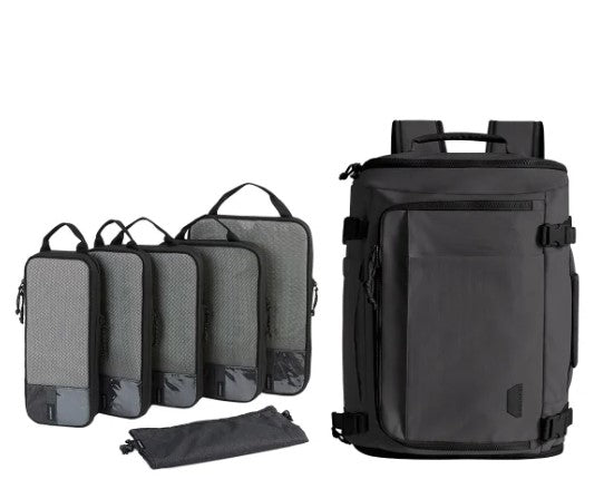 Bagsmart Blast 38L Expandable Travel Backpack with 6 Compression Packing Cubes – Water-Resistant Carry-On Bag
