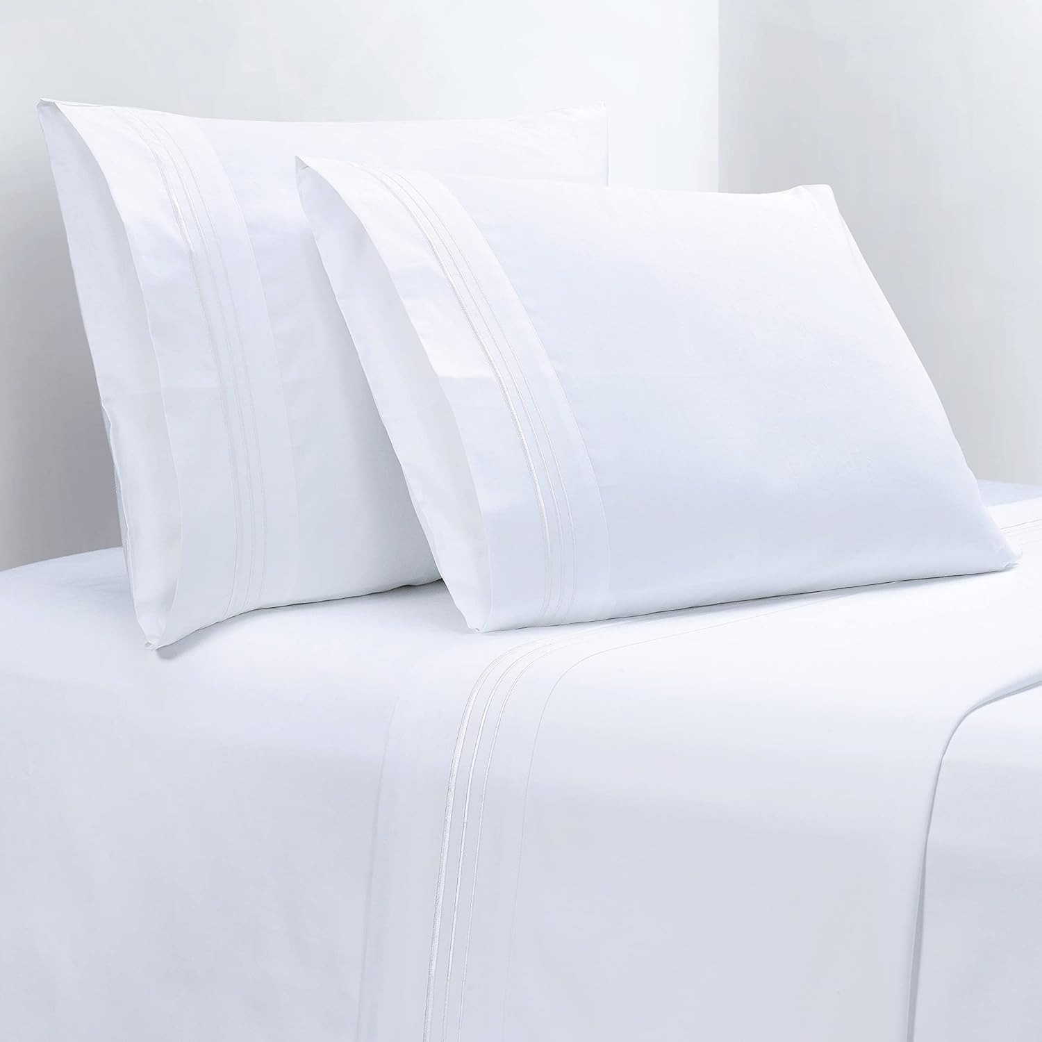 Queen Embroidered Cotton Sheet Set – 350TC Hotel Style