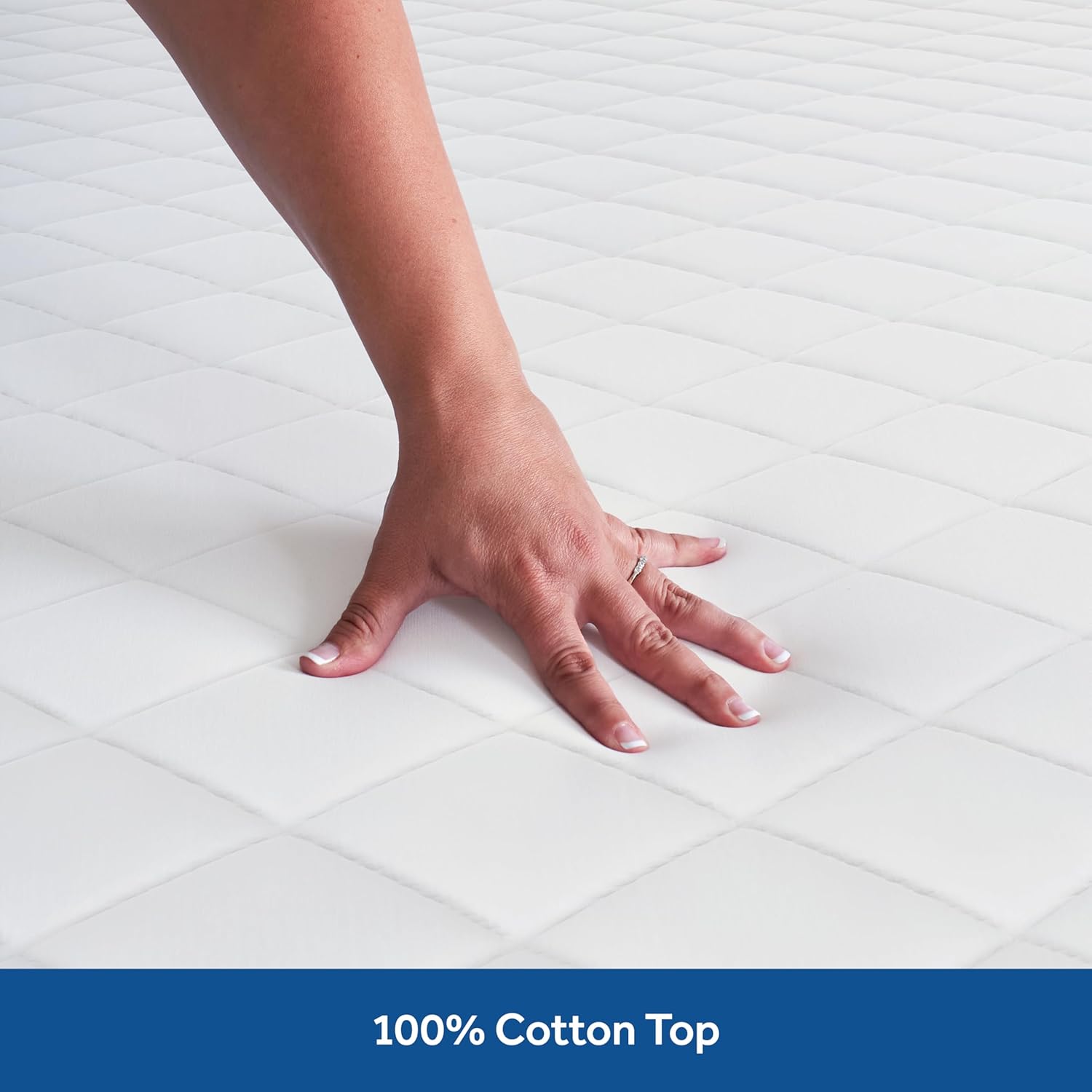 Sealy Luxury 100% Cotton Plush Mattress Pad with EternaLoft Fill – White