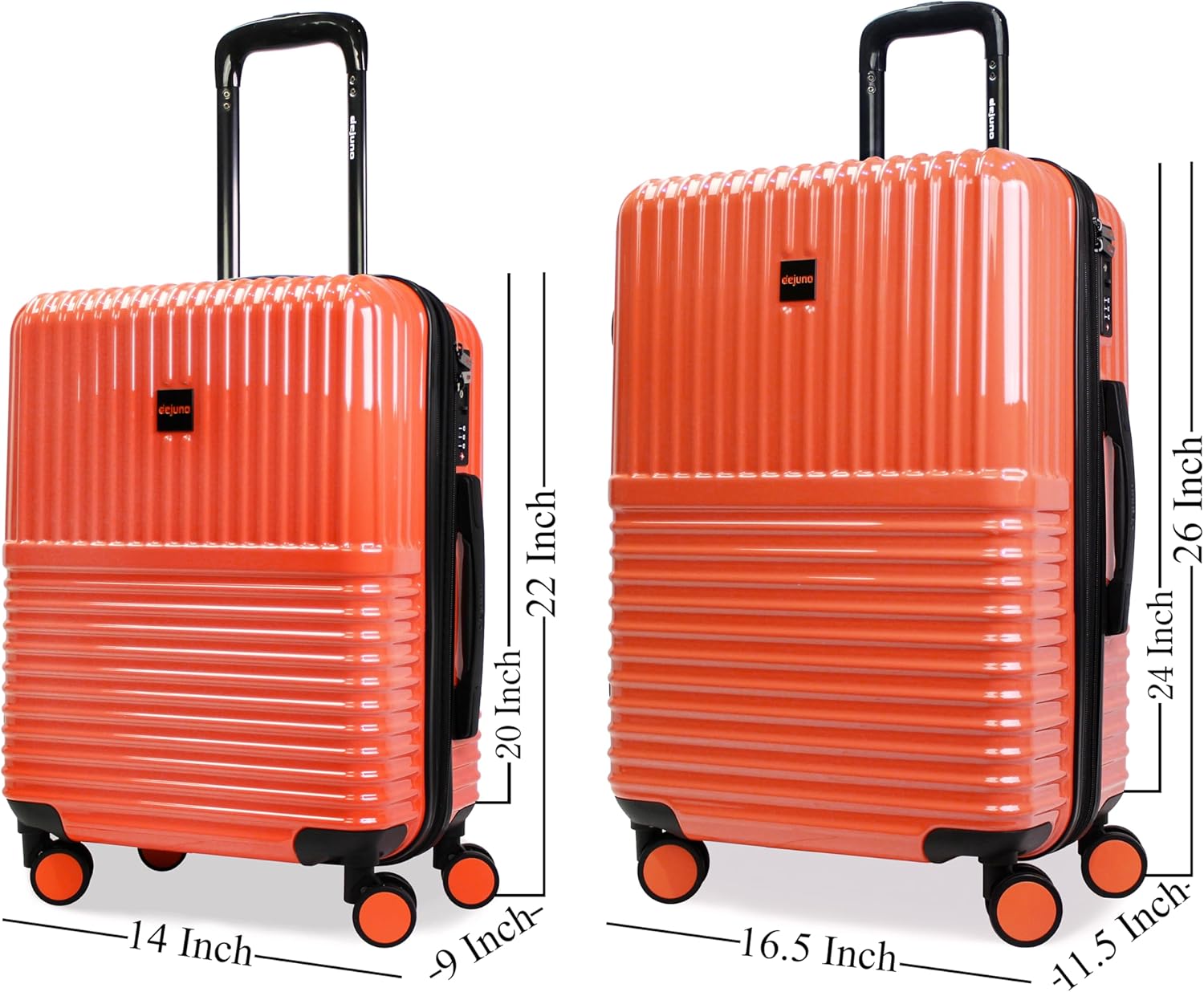 World Traveler Dejuno 2-Piece Hardside Luggage Set with TSA Lock – Lightweight Expandable Spinner Suitcases (20"/24") – Coral