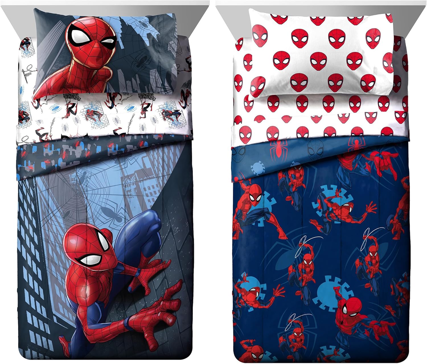Jay Franco Spiderman 10-Piece Full Bed Set Bundle – Crawl & Spidey Daze Designs
