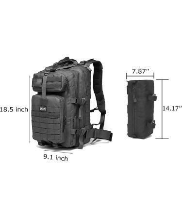 50L Military Tactical Backpack – Molle Army Assault Bag (Black)