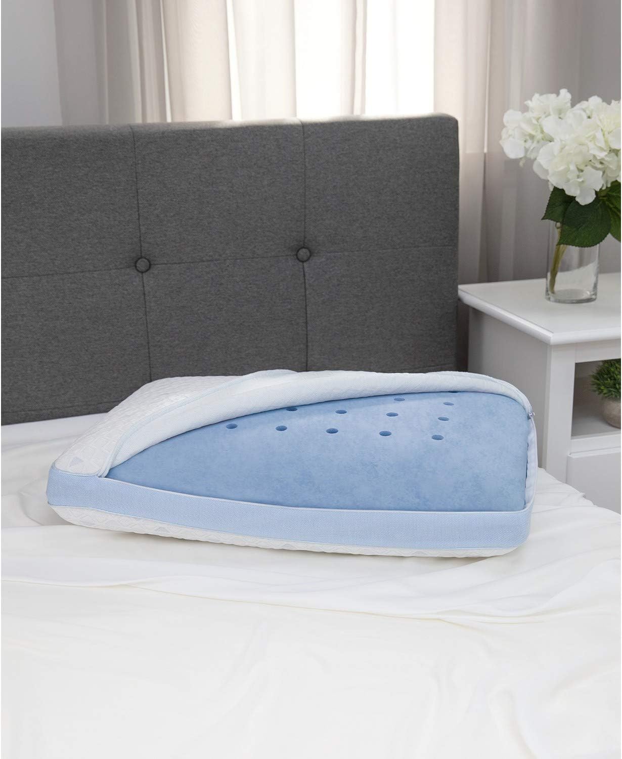 SensorPEDIC® Cold Touch Memory Foam Pillow – Standard Size with Cooling Cover & Gusseted Support