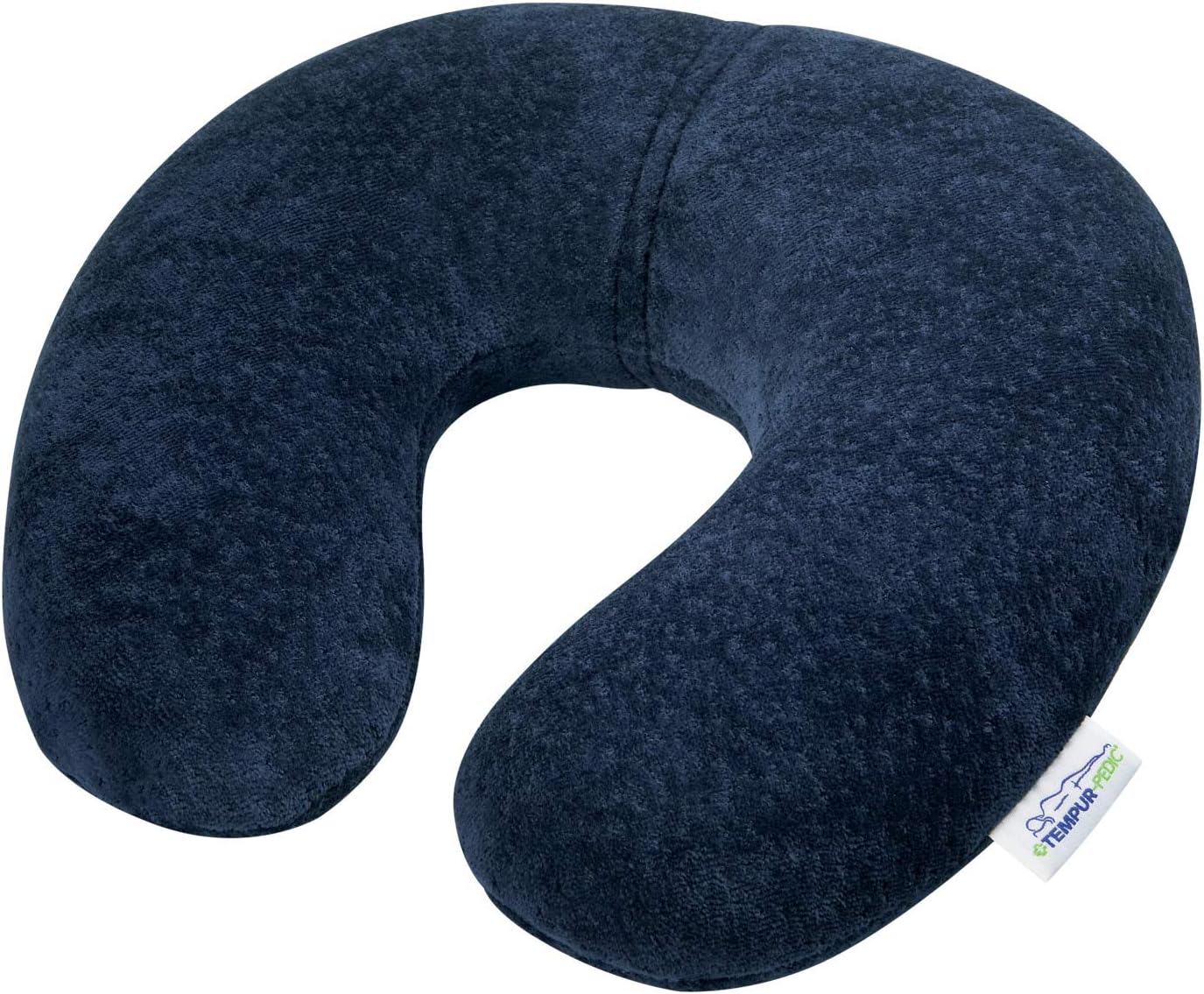 Tempur-Pedic TEMPUR-Travel Neck Pillow – Ergonomic Memory Foam Travel Pillow with Washable Cover – Navy Blue – Compact & Supportive for Flights or Commutes