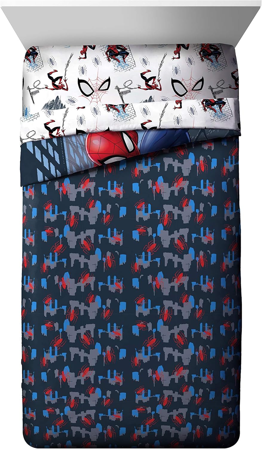 Jay Franco Spiderman 10-Piece Full Bed Set Bundle – Crawl & Spidey Daze Designs