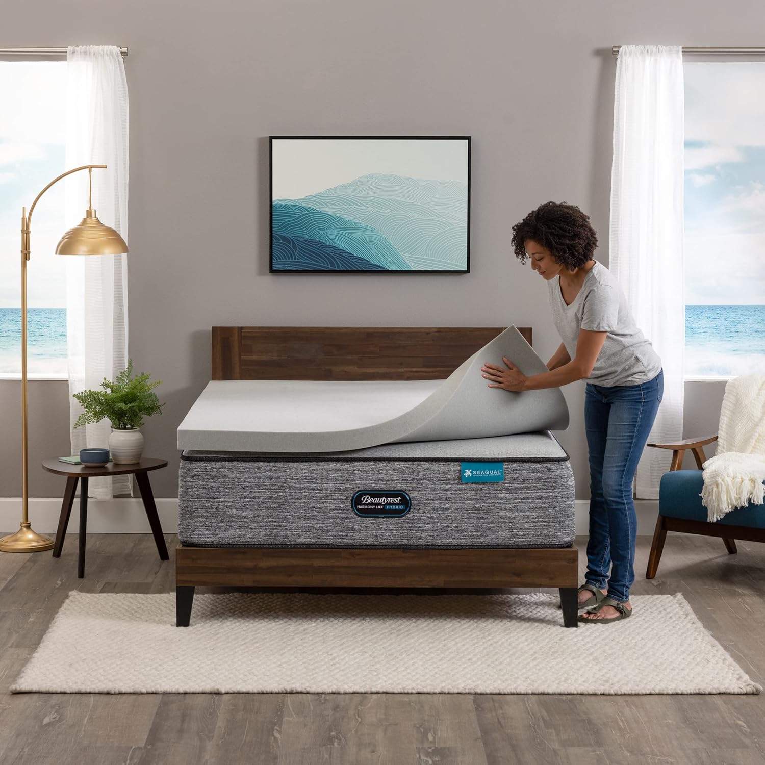 BEAUTYREST Black Diamond™ 3” Cooling Memory Foam Mattress Topper – King Size