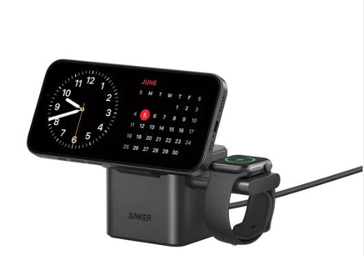 Anker MagGo Magnetic 3-in-1 Wireless Charging Stand with Qi2 | Fast Charge for iPhone, Apple Watch & AirPods – Includes 40W USB-C Wall Charger & Cable
