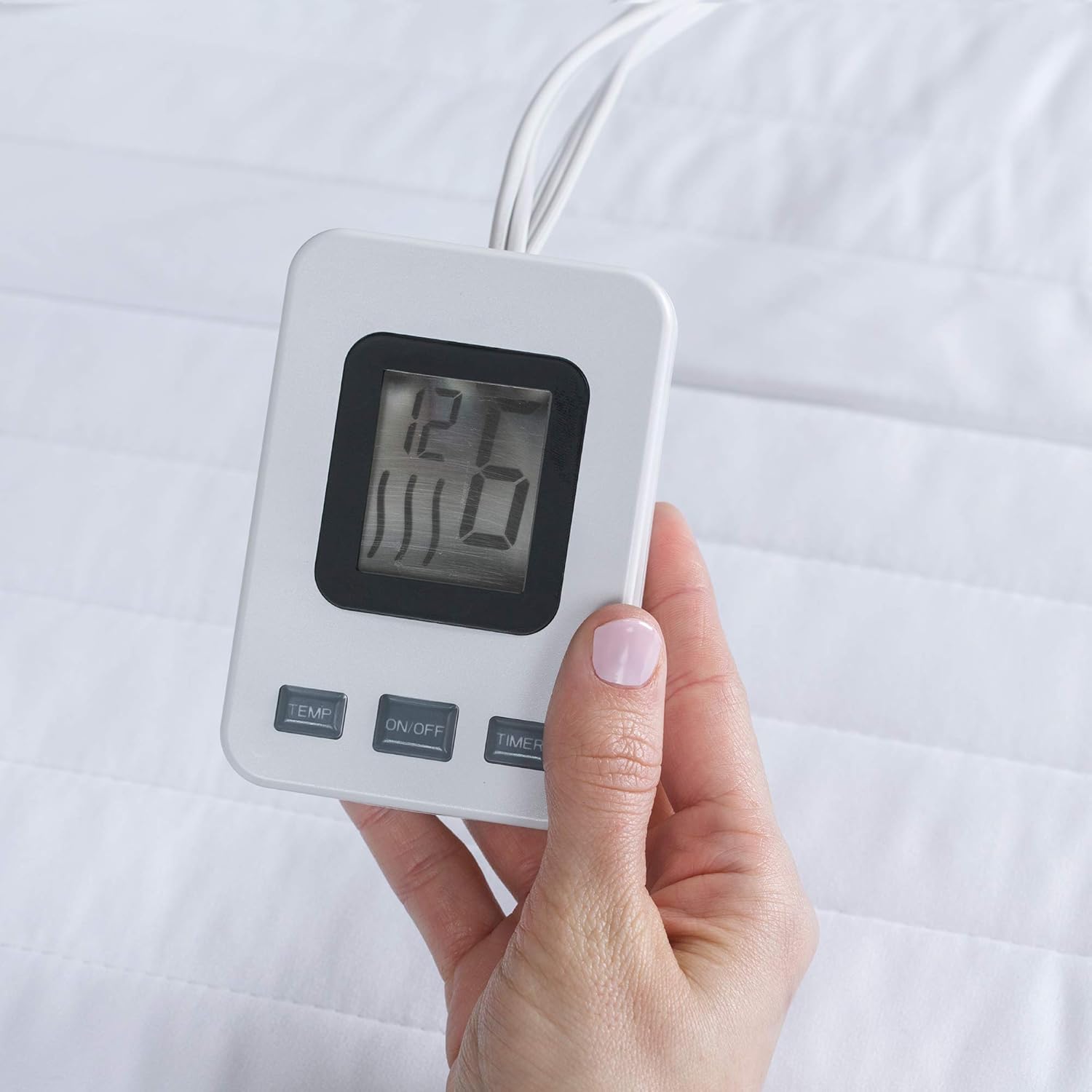 SensorPEDIC Warming Digital Controller Electric Mattress Pad – Twin Size, White