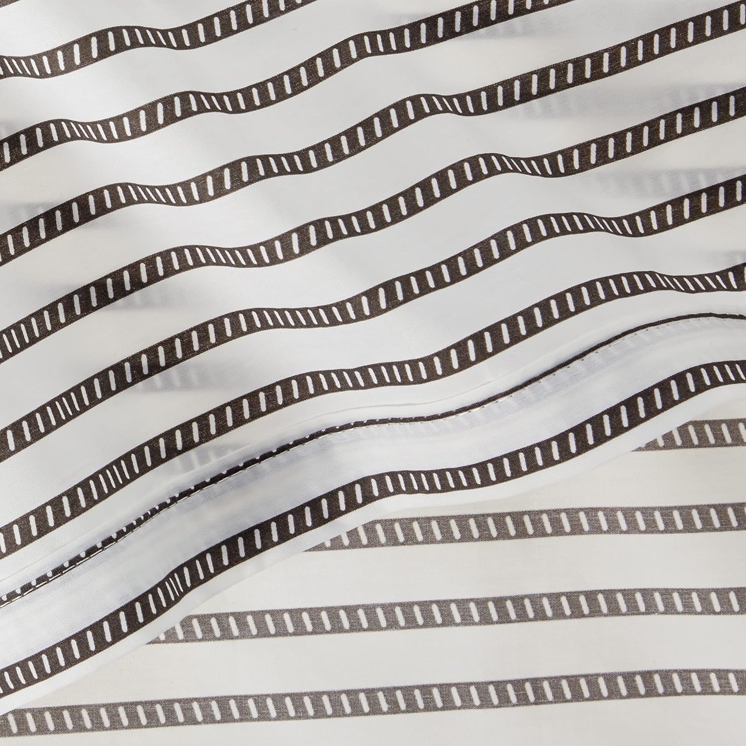 Lacoste 100% Cotton Percale Sheet Set – Full Size, Graphic Stripe Print, Dark Grey