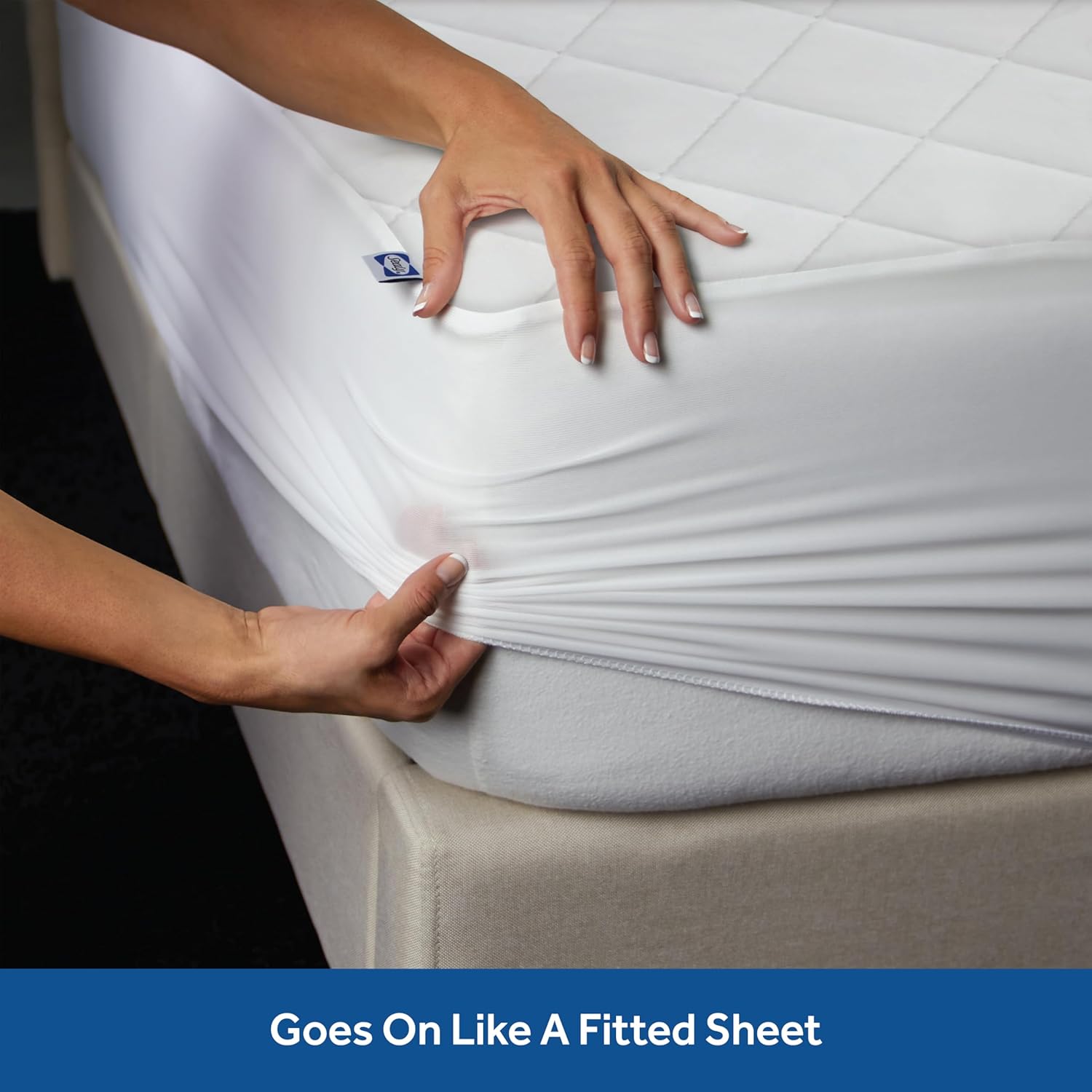 Sealy Luxury 100% Cotton Plush Mattress Pad with EternaLoft Fill – White