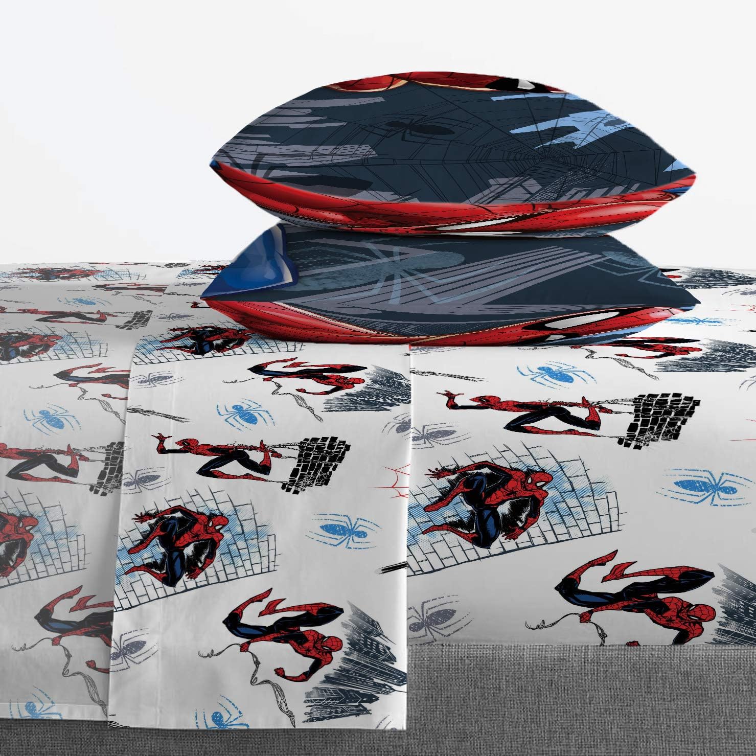 Jay Franco Spiderman 10-Piece Full Bed Set Bundle – Crawl & Spidey Daze Designs