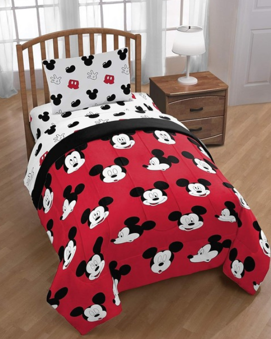 Disney Mickey Mouse Twin Bedding & Curtains Bundle – 8-Piece Set for Kids
