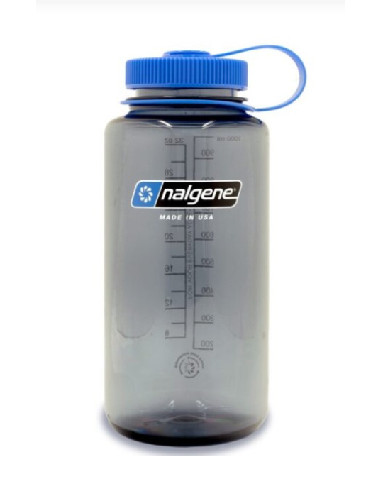 32oz Wide Mouth Sustain Water Bottle, Grey tumbler, blue cap