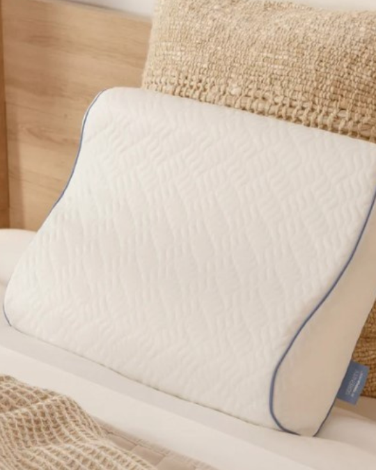 Tempur-Pedic Serenity contour pillow, medium support memory foam pillow, ergonomic Tempur neck pillow, washable cover contour pillow, luxury foam bed pillow