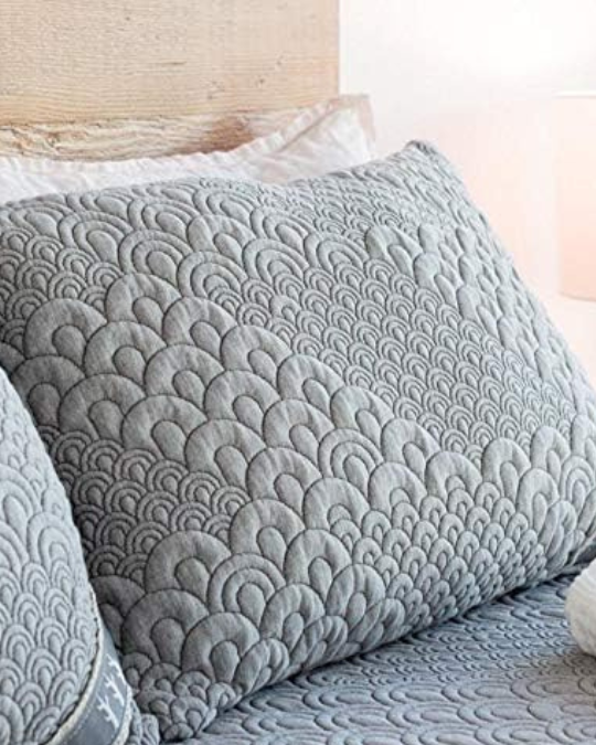 Brentwood Crystal Cove activated charcoal pillow queen, cooling queen size memory foam pillow, eco-friendly charcoal-infused bed pillow, CertiPUR-US cooling pillow, premium charcoal memory foam pillow for better sleep