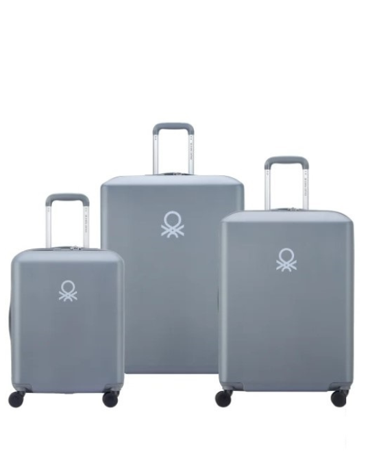 UCB Delsey hardside luggage set, TSA approved luggage set, lightweight spinner suitcase, United Colors of Benetton travel bags, 3-piece luggage set for travel