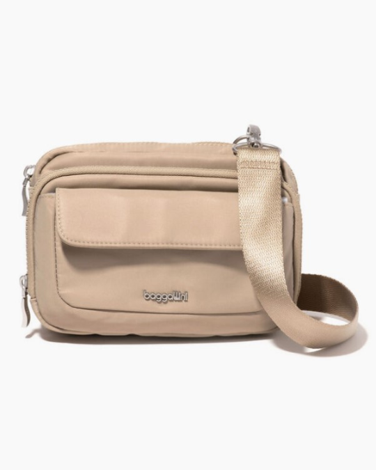 Modern Double Zip Crossbody Bag – RFID Protection, Convertible