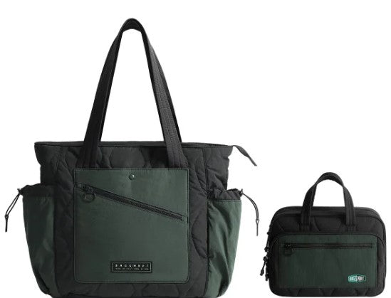 Bagsmart Vega 23L Travel Tote Bag with Walker Hanging Toiletry Organizer – 2-Piece Water-Resistant Set with Laptop Compartment