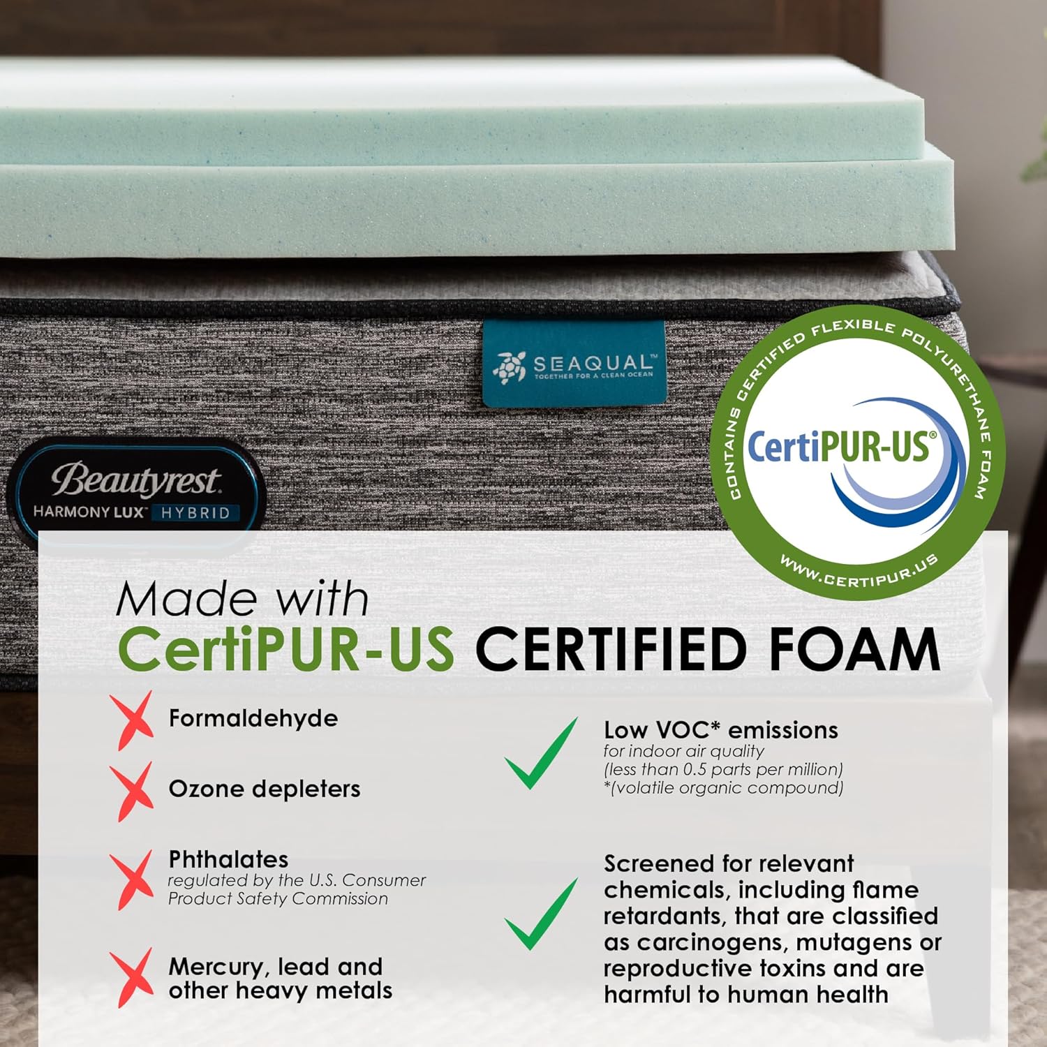 BEAUTYREST Black Diamond™ 3” Cooling Memory Foam Mattress Topper – King Size