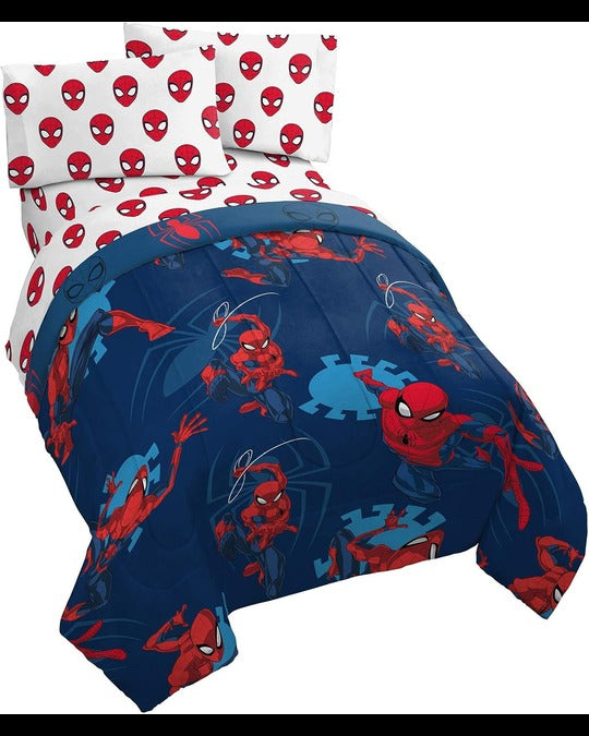 Jay Franco Spiderman 10-Piece Full Bed Set Bundle – Crawl & Spidey Daze Designs