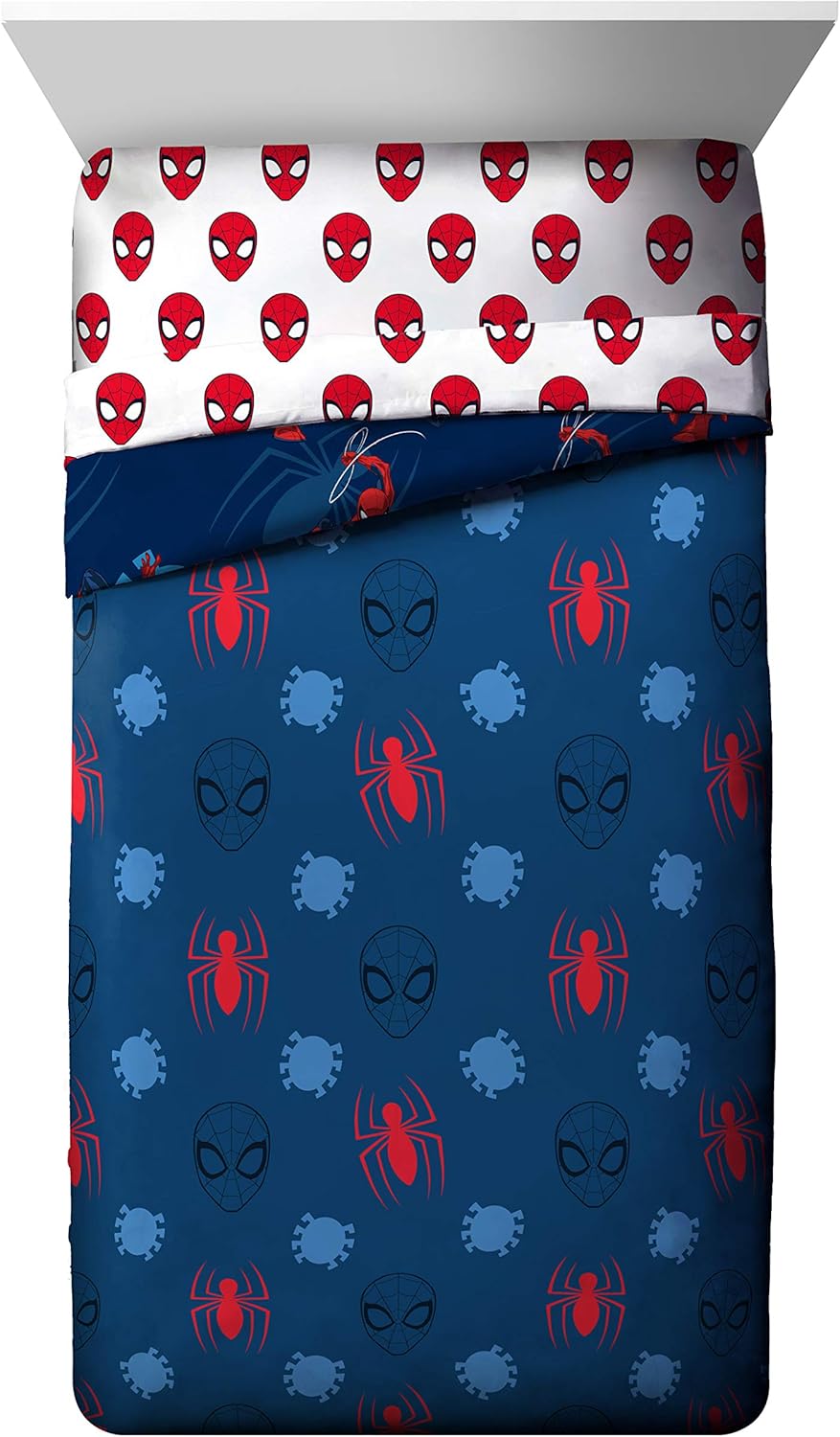 Jay Franco Spiderman 10-Piece Full Bed Set Bundle – Crawl & Spidey Daze Designs