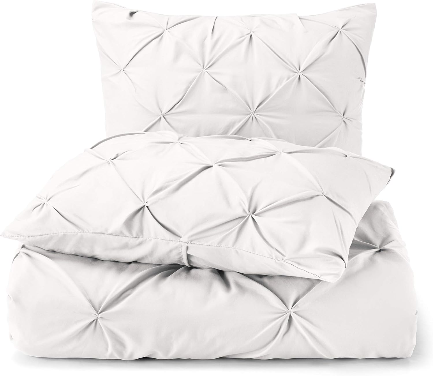 Nestl Pinch Pleat Comforter Set – 3-Piece Bedding Set with Pillow Shams – Soft, All-Season Down Alternative Comforter – Queen/Full & Twin Sizes