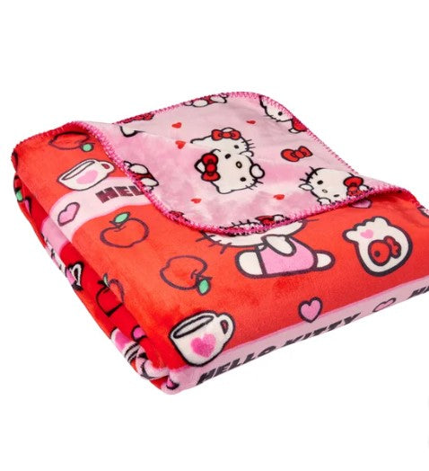 Hello Kitty Cloud Pillow & Reversible Throw Blanket Bundle – Ultra Soft & Cozy 2-Piece Set