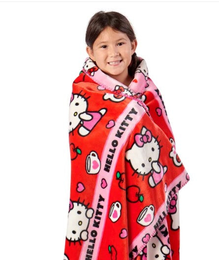 Hello Kitty Cloud Pillow & Reversible Throw Blanket Bundle – Ultra Soft & Cozy 2-Piece Set