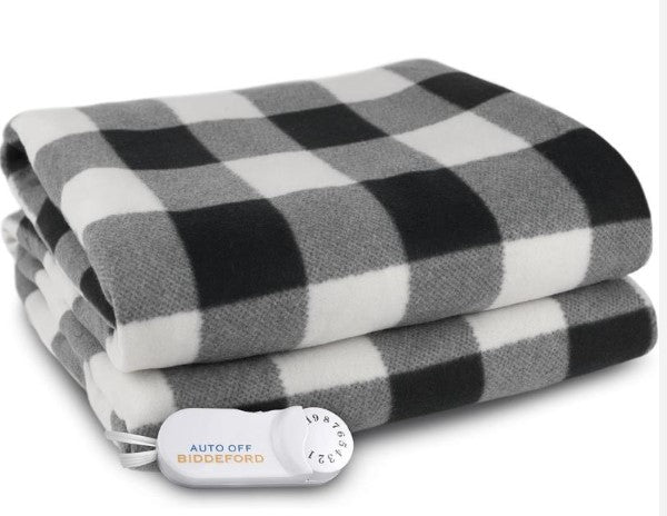 Biddeford Comfort Knit Heated Throw – Cozy Fleece with Adjustable Heat