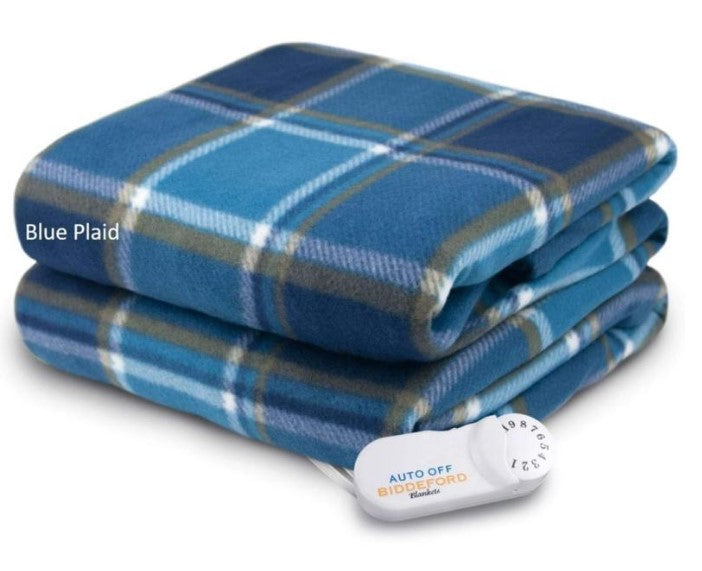 Biddeford Comfort Knit Heated Throw – Cozy Fleece with Adjustable Heat