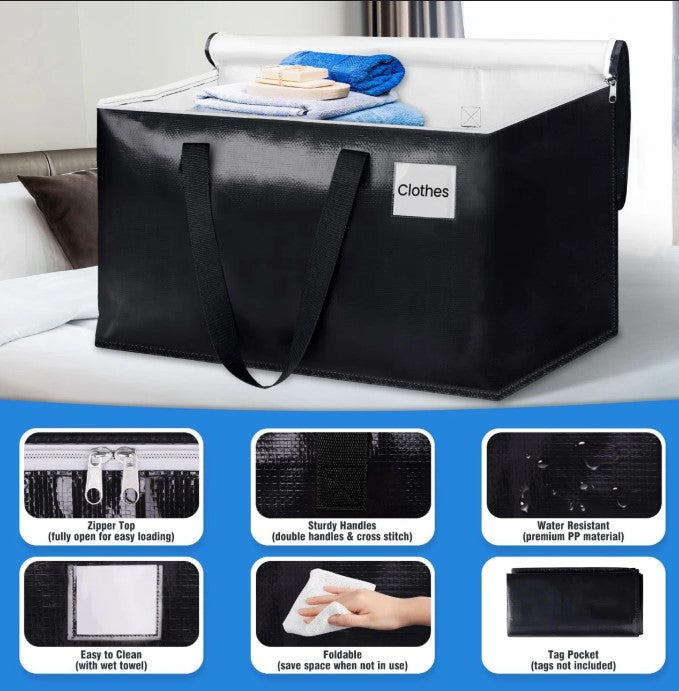 Waterproof Bedding Storage & Moving Bags – 6 Pack Large Capacity