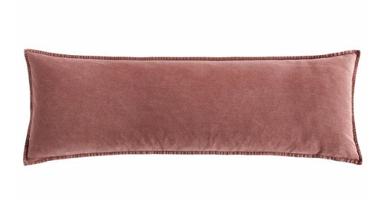 Stonewashed Cotton Canvas Long Lumbar Pillow – 42"