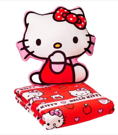 Hello Kitty Cloud Pillow & Reversible Throw Blanket Bundle – Ultra Soft & Cozy 2-Piece Set