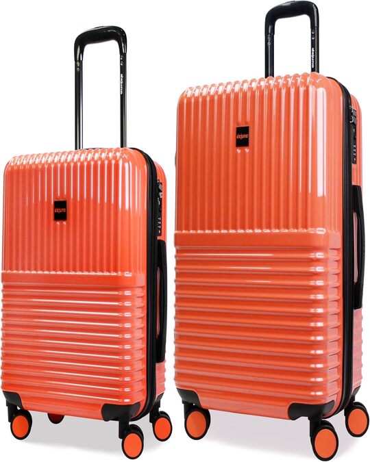 World Traveler Dejuno 2-Piece Hardside Luggage Set with TSA Lock – Lightweight Expandable Spinner Suitcases (20"/24") – Coral