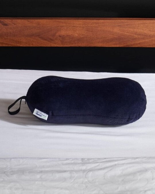 Tempur-Pedic All-Purpose Memory Foam Travel Pillow – Peanut-Shaped Neck & Lumbar Support Cushion – Lightweight & Compact – Navy