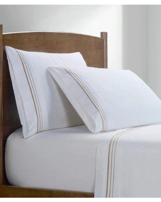 Queen Embroidered Cotton Sheet Set – 350TC Hotel Style