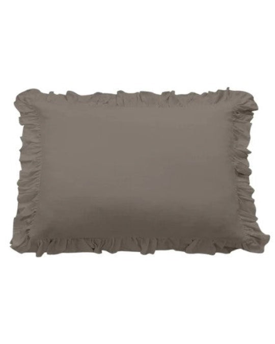 Shabby chic bedroom with linen ruffle pillow sham, Wrinkle-resistant king pillow sham with vintage charm