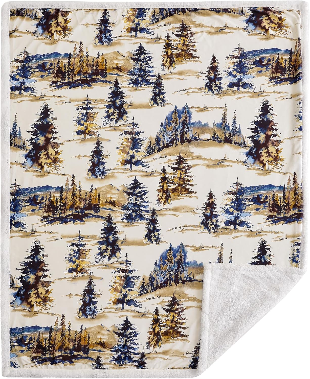 Campfire Sherpa Fleece Throw Blanket – Western Rustic 54x68