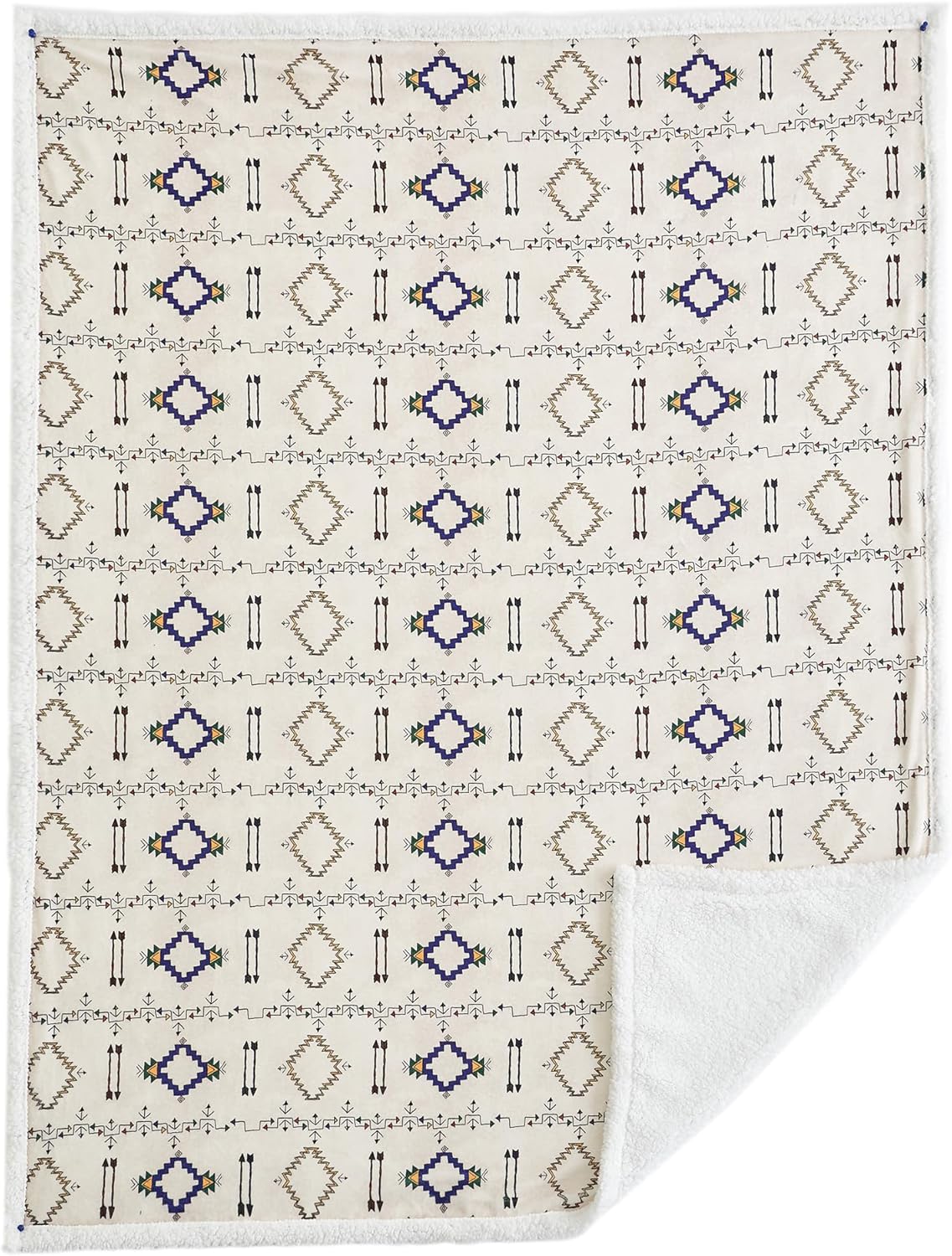 Campfire Sherpa Fleece Throw Blanket – Western Rustic 54x68