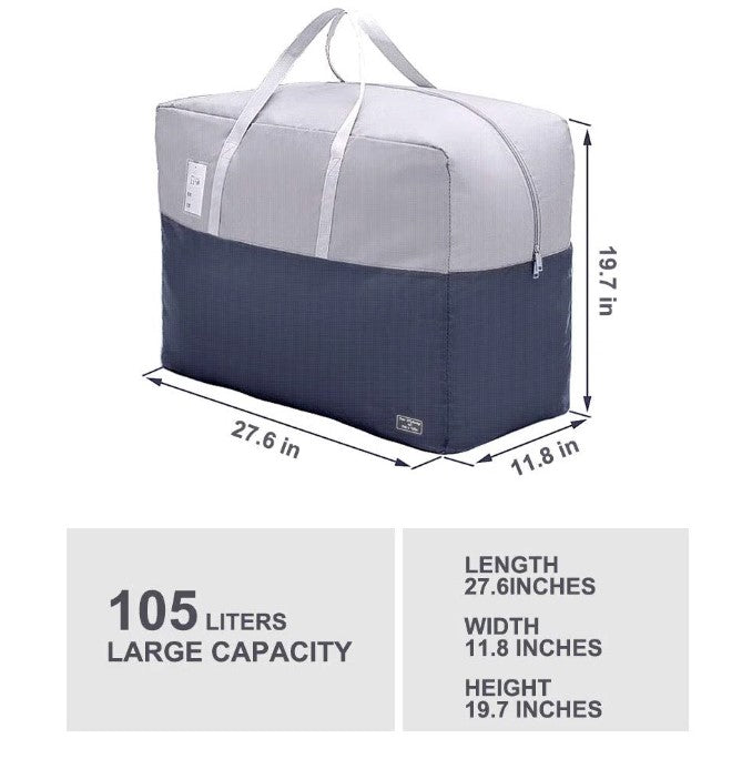 Large Fabric Bedding Storage Bag with Handles – Comforter & Blanket Organizer