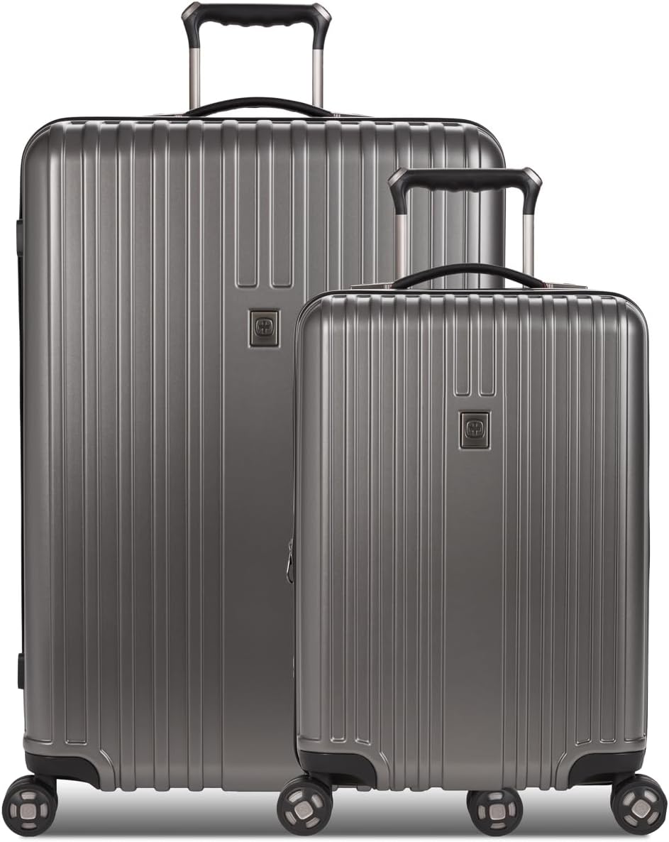 SwissGear 7910 Gunmetal 2-Piece Hardside Expandable Luggage Set with TSA Lock & Spinner Wheels
