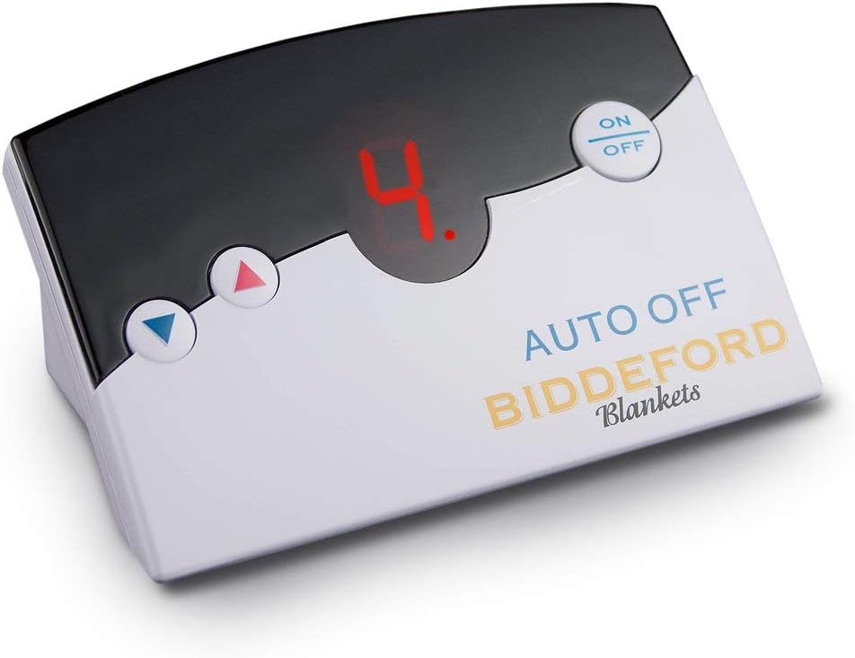 Biddeford Quilted Electric Heated Mattress Pad – White, Dual Digital Controllers, 10 Heat Settings, Auto Shut-Off, Machine Washable