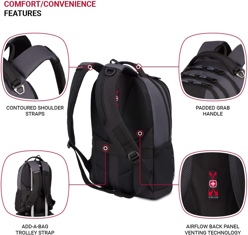 SwissGear Cecil 5505 Laptop Backpack, Dark Grey/Black, 18-Inch – Special Edition