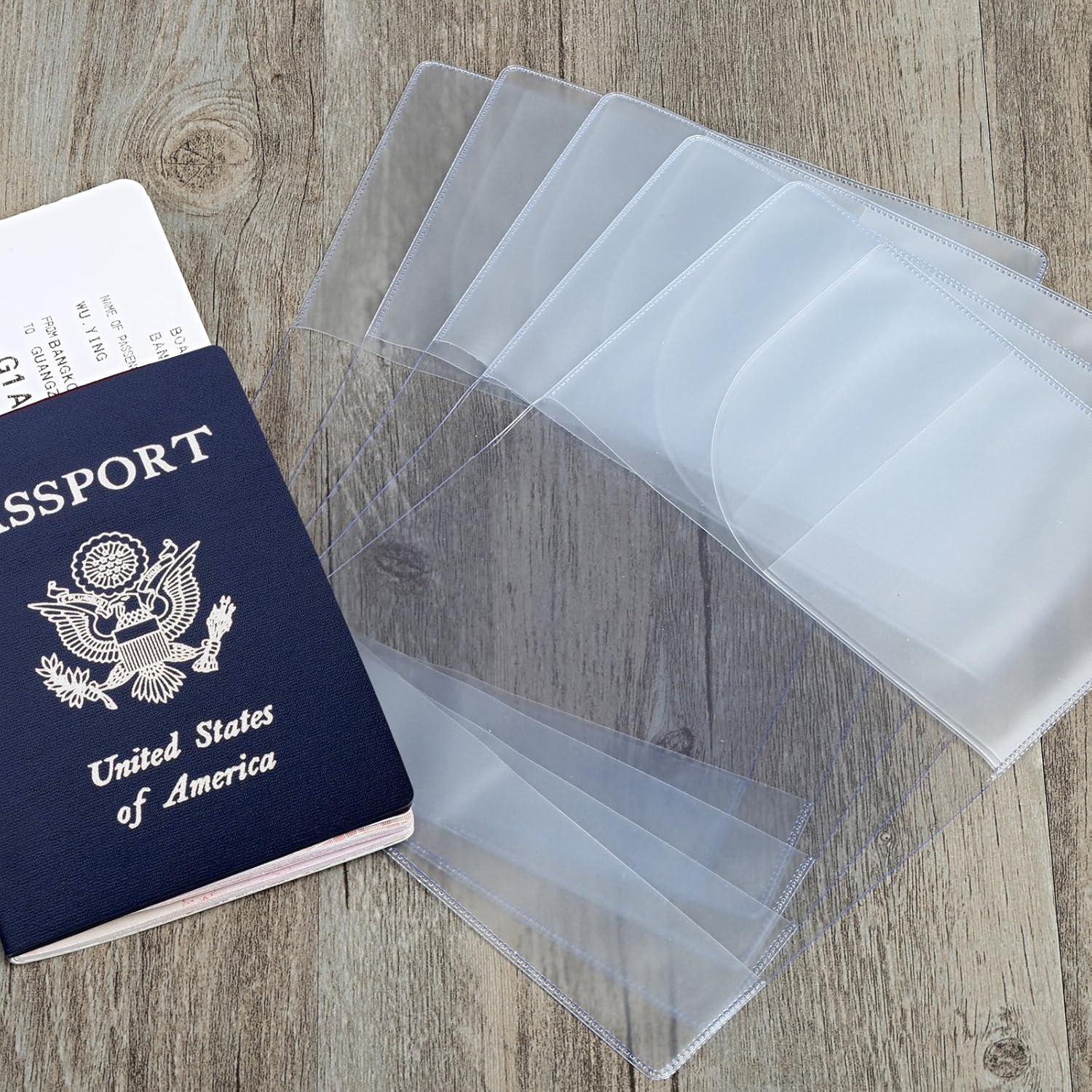 5-Pack Clear Passport Covers – Durable Vinyl Protector Cases