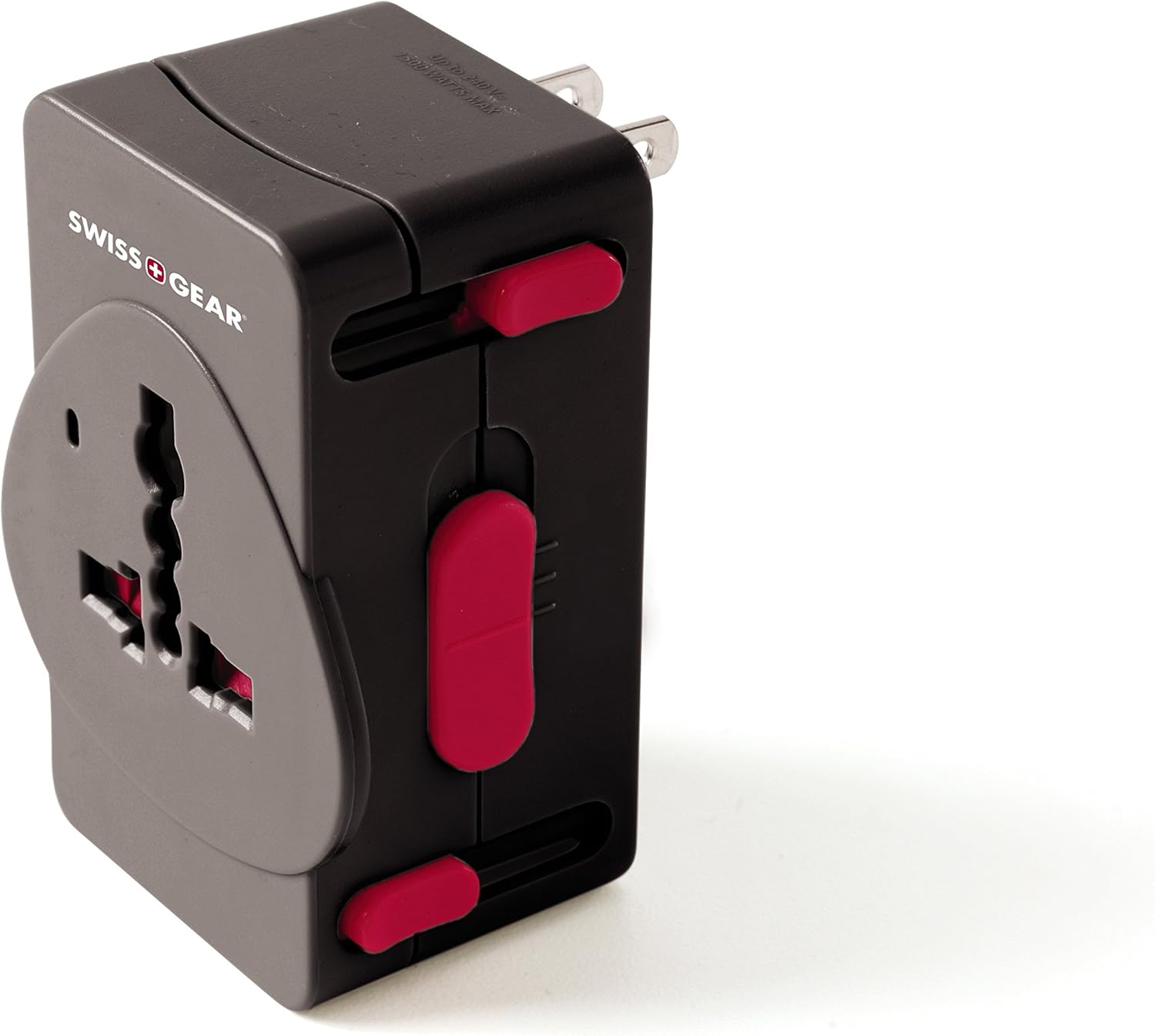 SwissGear Worldwide Plug Travel Adapter, Black – Compact All-in-One, One Size