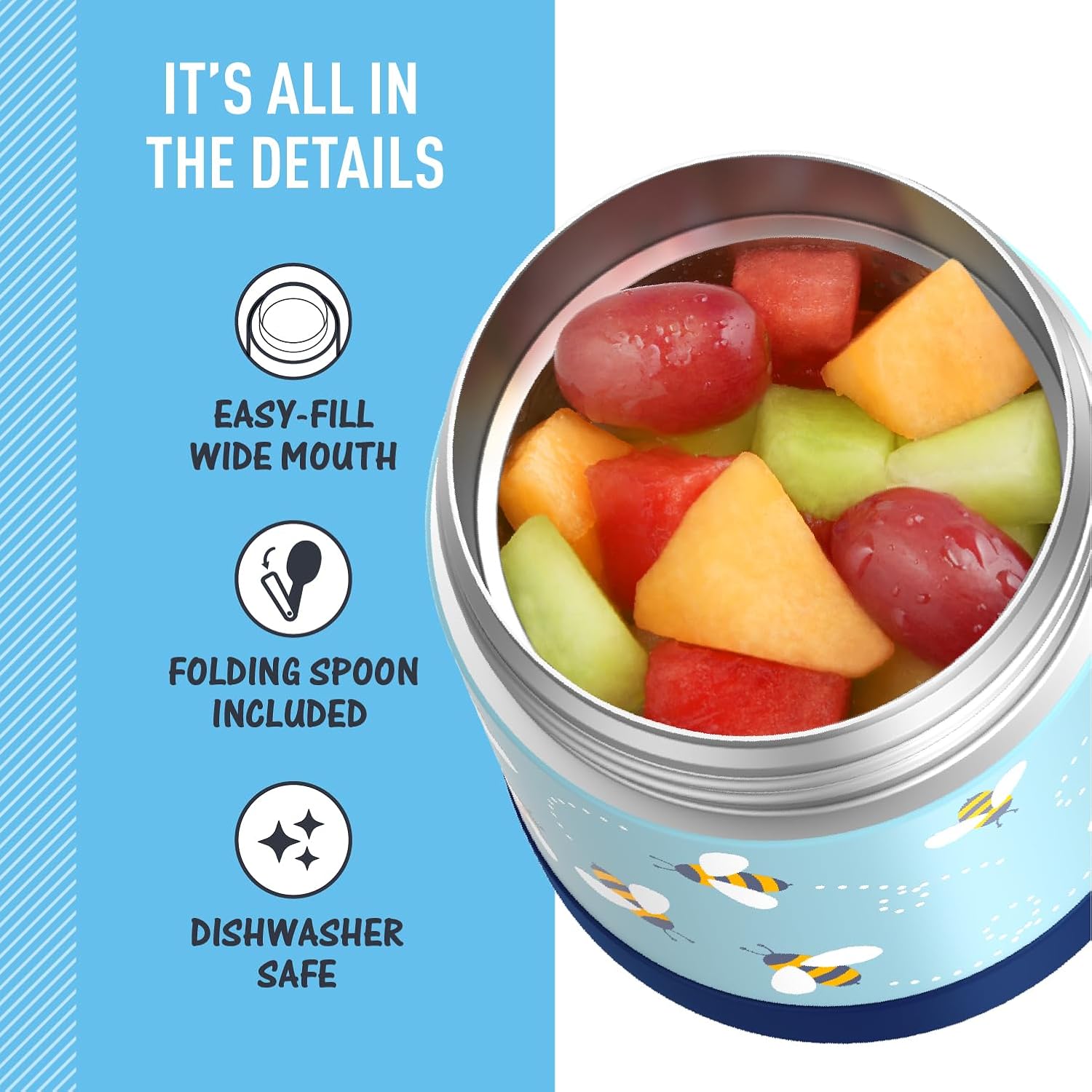 Thermos FUNtainer® 10oz Kids Food Jar – Vacuum Insulated with Spoon & Labels
