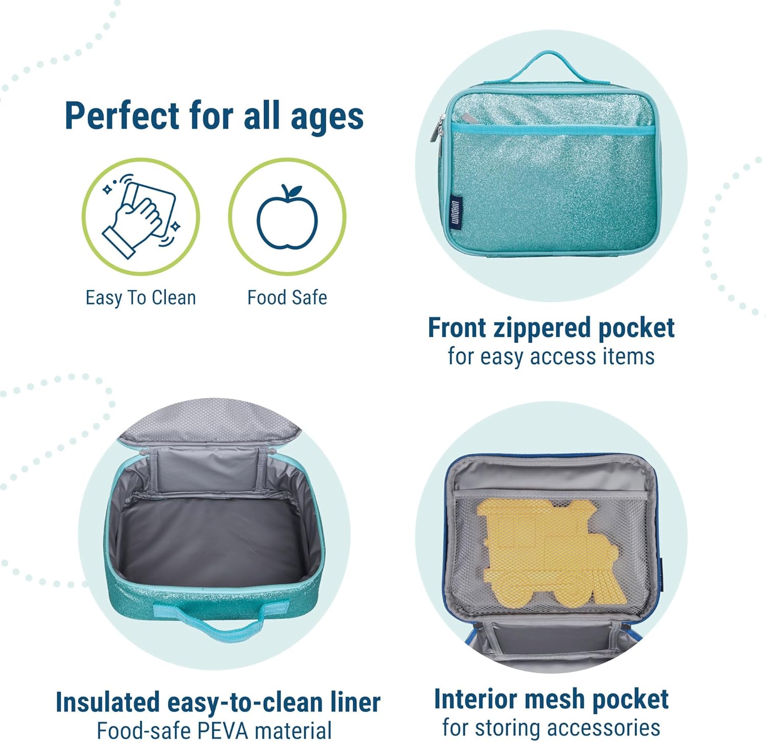 Wildkin Kids Insulated Lunch Box – Blue, Durable & Reusable for School and Travel