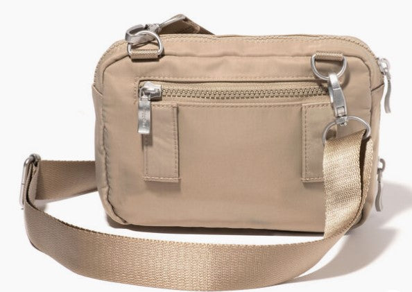 Modern Double Zip Crossbody Bag – RFID Protection, Convertible